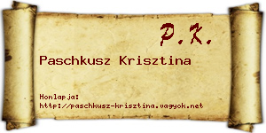 Paschkusz Krisztina névjegykártya